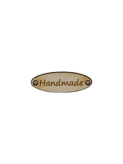 Wooden "Handmade" Tag 30x10 Oval