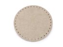 Round eco-leather bag base, Ø16 cm - beige