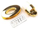 Oval twist-lock bag clasp - gold