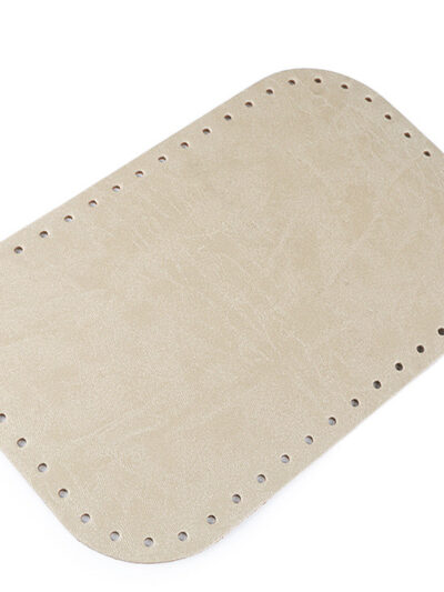 Base, bag bottom made of eco leather oval 18x28 - beige