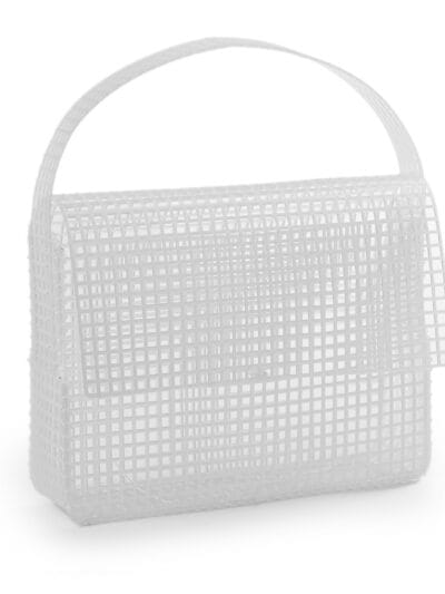 Plastic Canvas - Small Handled Clutch (17.5 x 13.5 cm) - White