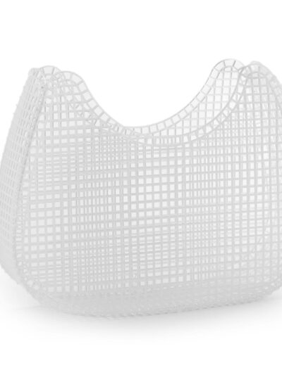 Kanwa plastikowa - mała torebka rogal 22x17cm - biała