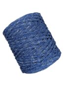 Flat polyester cord 5 mm melange 200 m - cornflower blue + steel grey + dark denim + snow white