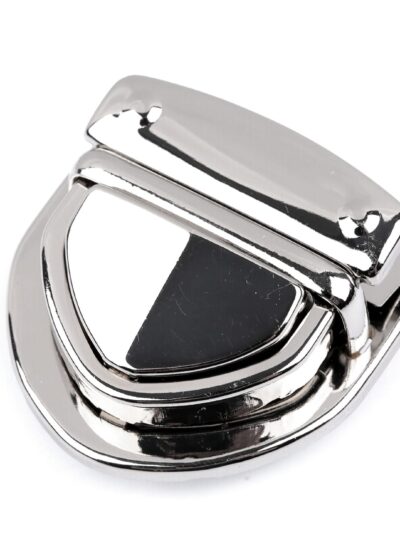 Large toothed handbag clasp 45x45 mm - silver