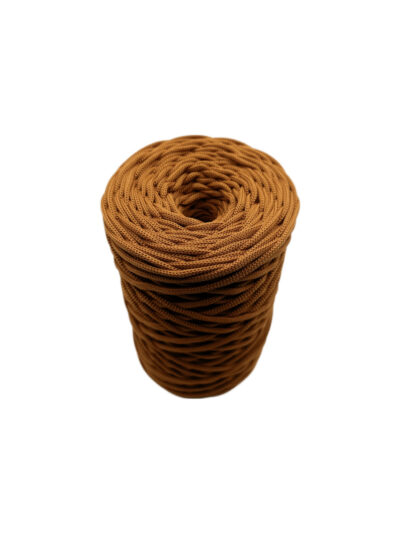 Flat polyester cord 3 mm - cinnamon