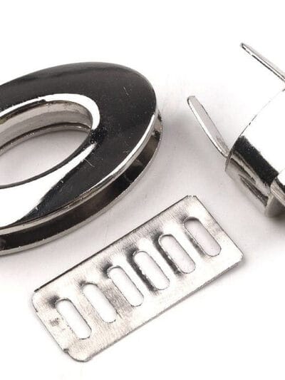 Oval Twist-Lock Bag Clasp - Silver