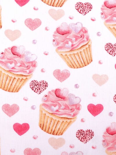 Handbag lining "diagonal herringbone" - cupcakes