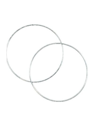 17.5 cm Round Silver Metal Bag Handles - 2 pcs