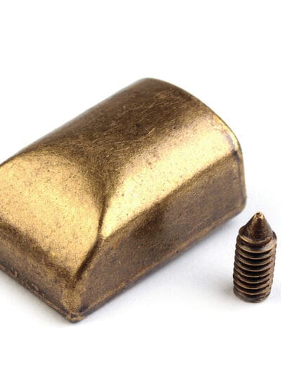 Metal zipper pull end cap - antique brass