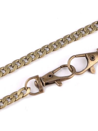 Handbag chain with clasps 115-120 cm - fine flat - antique brass