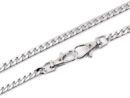 Chain for handbag with clasps 115-120 cm - fine flat - silver