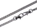Chain for handbag with clasps 115-120 cm - fine flat - black