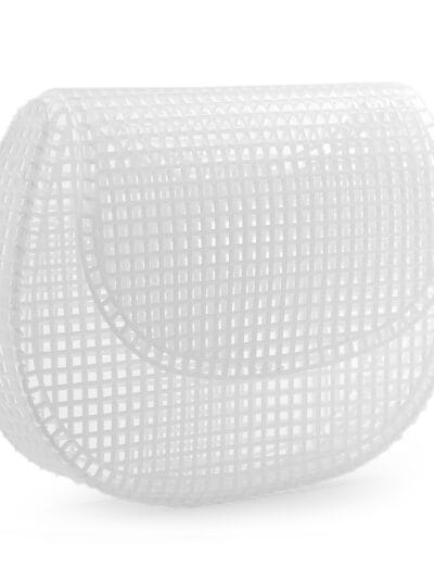 Plastic canvas - flap bag - white