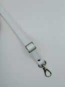Adjustable eco leather strap 2 cm - white + silver