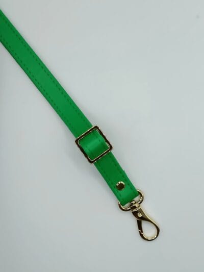 Adjustable eco-leather strap 2 cm - Gucci green + gold