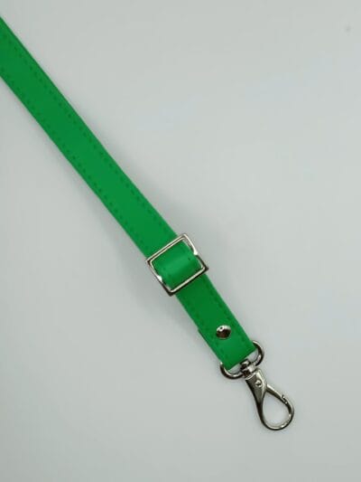 Adjustable eco-leather strap, 2 cm - Gucci green + silver
