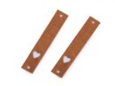 Leather tag "heart" - natural brown