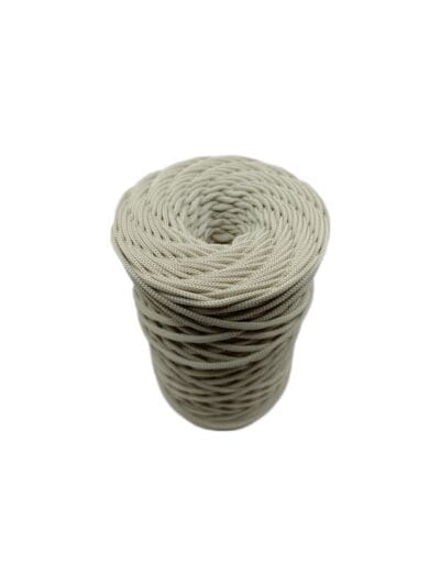 Sznurek poliestrowy płaski 3 mm - ivory