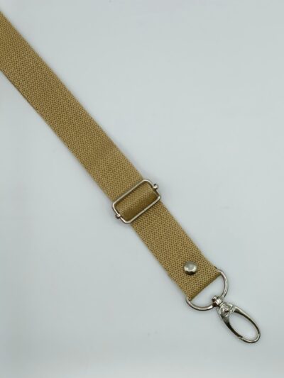 Adjustable textile strap 2.5 cm - light brown 73 + silver