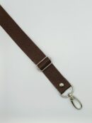 Adjustable textile strap 2.5 cm - dark brown 77 + silver
