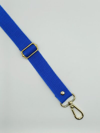 Adjustable textile strap 2.5 cm - navy blue 50 + gold