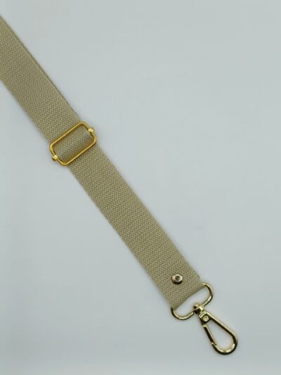 Adjustable textile strap 2.5 cm - ivory 72 + gold