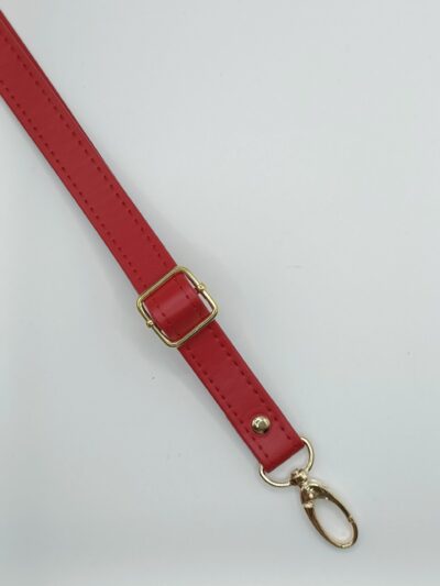 Adjustable eco-leather strap, 2 cm - Red + Gold