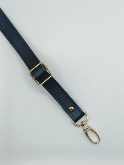 Adjustable eco leather strap 2 cm - navy + gold