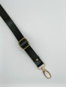 Adjustable eco-leather strap, 2 cm - black + gold