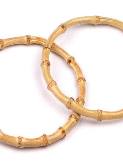 Round Bamboo Bag Handles, 15 cm - 2 pcs - Bamboo