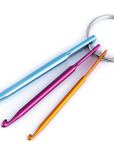 Mini Aluminum Crochet Hook Keychain Set