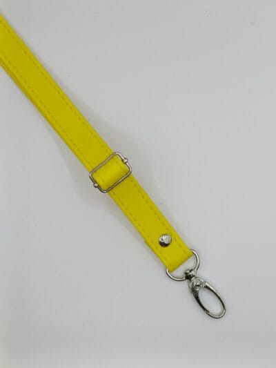 Adjustable eco leather strap 2 cm - yellow + silver