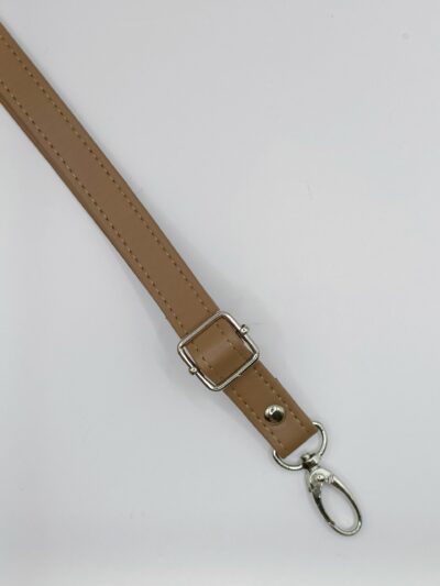 Adjustable eco-leather strap 2 cm - mocha + silver
