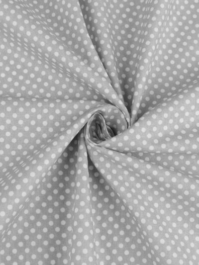 Fabric, lining material 50 x 80 cm - polka dots on grey background