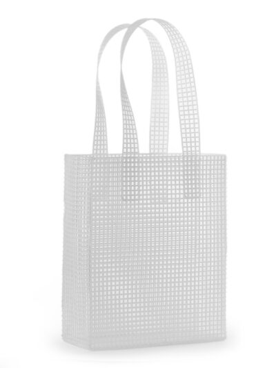 Plastic canvas - tote bag with handles 20x24 cm - white