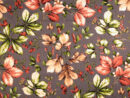 Fabric, lining material 50 x 80 cm - autumn floral on grey background