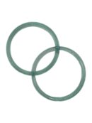 Plastic bag handles circles 10 cm - 2 pcs - green