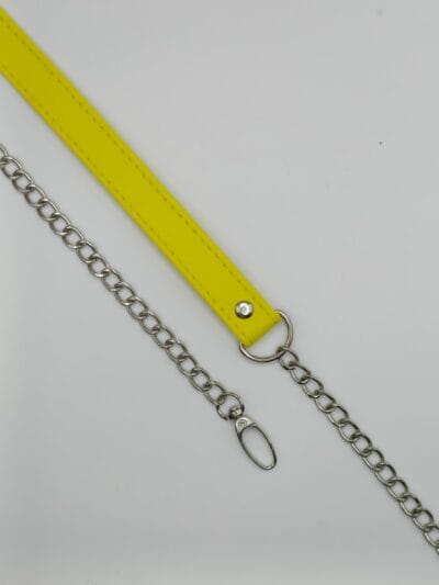 Eco-leather Chain Strap 120 cm - Yellow + Silver