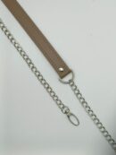 120 cm Eco-leather chain strap - mocha + silver