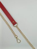 Eco leather chain belt 120 cm - red + gold