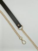Eco-leather chain strap 120 cm - dark brown + gold