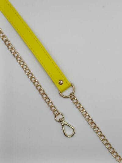 Eco-leather Chain Strap 120 cm - Yellow + Gold