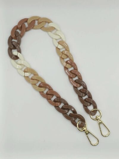 Acrylic Chain Handle for Handbag, 48 cm - Beige-Brown