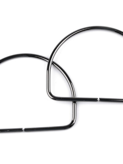 Black large metal handbag handles, 10.5x13 cm - 2 pcs