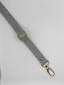 Adjustable eco-leather strap, 2 cm - light grey marbled + gold