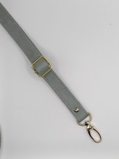 Adjustable eco-leather strap, 2 cm - light grey marbled + gold