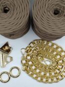 Zestaw do wykonania kuferka GABI - zapięcie z przekrętką i łańcuch MAXI - złote okucia