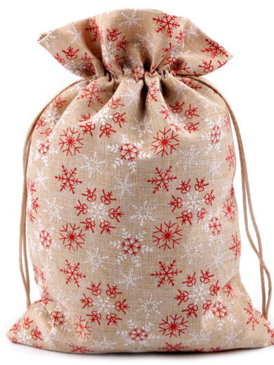 Snowflake Gift Pouch 20x30 cm - Beige