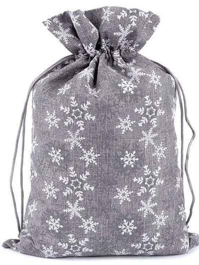 Snowflake gift bag 20x30 cm - gray