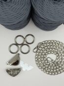 COCO Bag Making Kit - Triangle Clasp - Silver Hardware